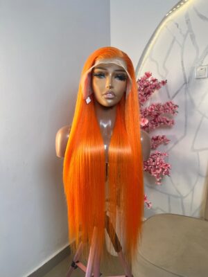 30 inches Orange Sleek Straight Copy