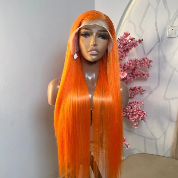 30 inches Orange Sleek Straight Copy