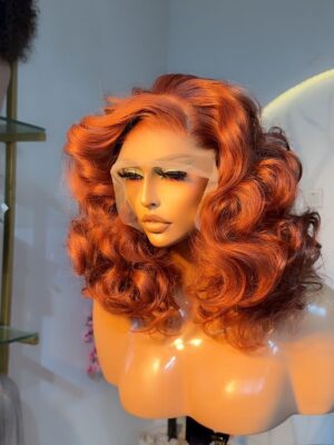 Burnt orange 14 inches bouncy curls