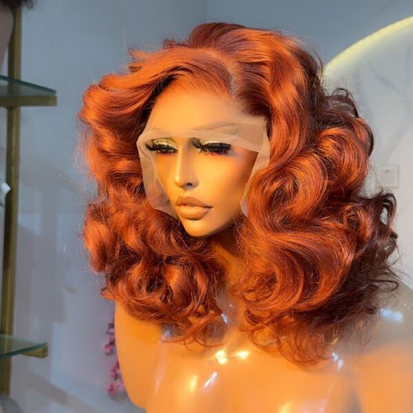 Burnt orange 14 inches bouncy curls