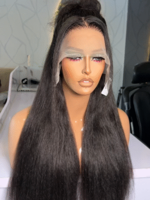 Black kinky straight wig