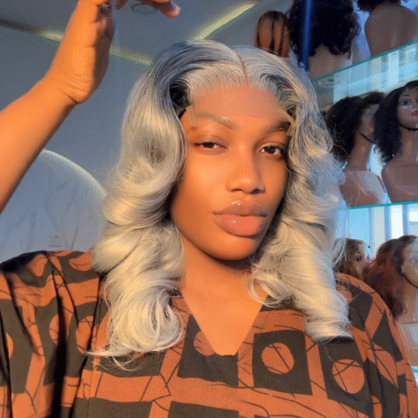Grey 14 inches bouncy curls